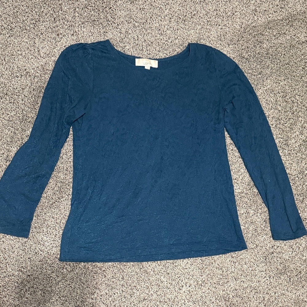 LOFT Teal Long Sleeve Top